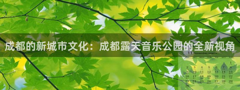 成都的新城市文化：成都露天音乐公园的全新视角
